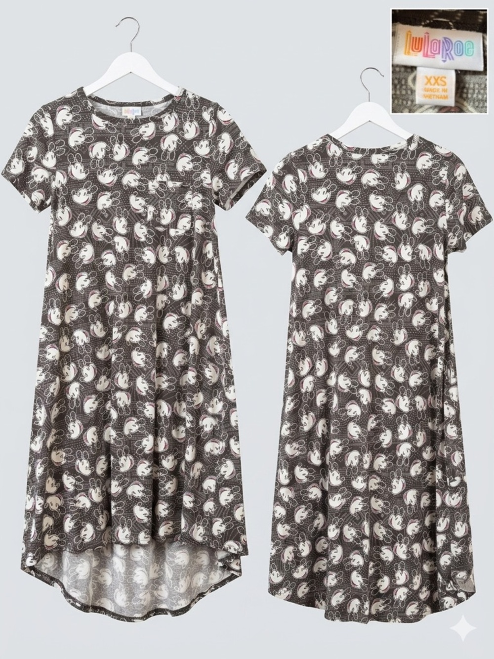 LuLaRoe Gray Paisley High-Low Dress - Picture 2 of 6